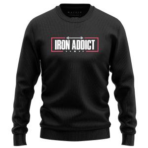 Gym- Iron Addict Digital Print Black Sweat Shirt