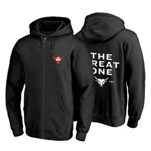 The Rock The Great One Digital Print Black Zipper  Hoodie