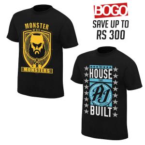 BOGO OFFER 02  - Braun Strowman and AJ Styles T Shirt Combo