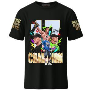 Men's Black John Cena 17 Time Undisputed Champion T Shirt
