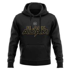 Black Adam Logo Digital Print Kangaroo Hoodie 