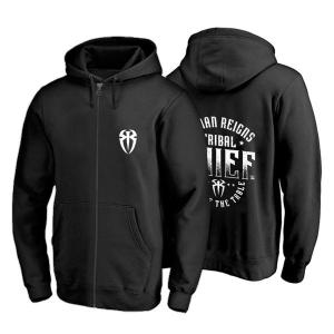 Roman Reigns Tribal Chief Type Black Digital Print Zipper Hoodie