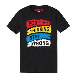 Positive Thinking Stay Strong Digital Print T Shirt