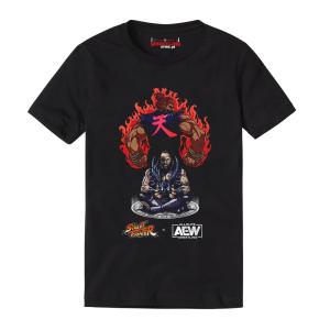 Malakai Black vs Akuma Street Fighter X AEW Digital T Shirt