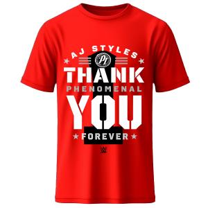 Men's Red AJ Styles Thank You Phenomenal Forever T-Shirt