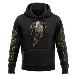 Black Adam Bolt Kangaroo Black Hoodie