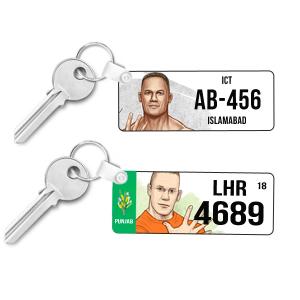 Pack of 2 John Cena Car / Bike Number Plate Key Chain