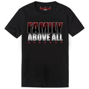 Black Roman Reigns Family Above All Digital Print T-Shirt