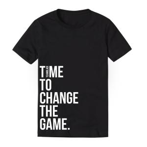 Time to Change The Game Black Digital Print T Shirt