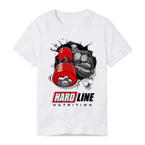 Gym Hard line Nutrition Digital Print White T Shirt
