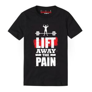 Lift Away The Pain Digital Print Gym Black T Shirt