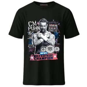Men's Black CM Punk Saturday Night's Main Event Winner T-Shirt