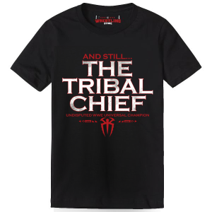 Roman Reigns Still The Tribal Chief Digital Print Black T-Shirt