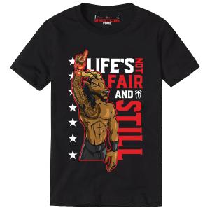 Men's Black Roman Reigns Life's Not Fair 01 Digital T-Shirt