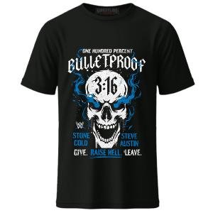 Men's Black Stone Cold 3:16 Bulletproof  30 Years T-Shirt
