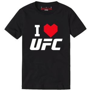 UFC - I Love UFC Digital Print Black T Shirt