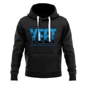 Black Digital Print Yeet Kangaro Hoodie